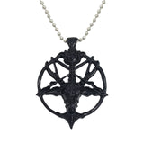 Fashion Steampunk Inverted Pentagram Pan God Skull Goat Head Pendant Necklaces Satanism Satanic Occult Metal Choker Necklace