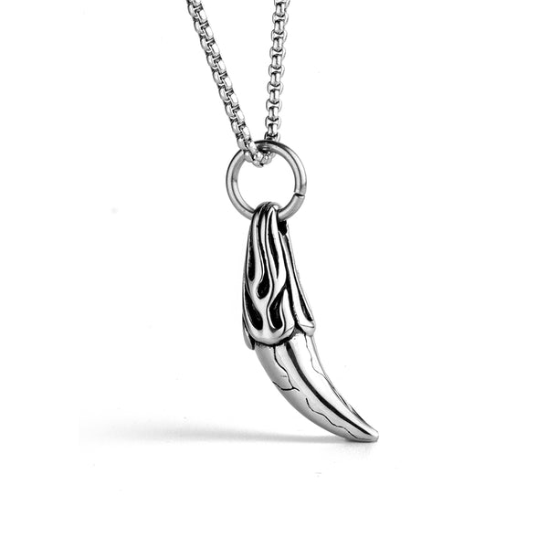 Men's Necklace/Pendants Vintage Fashion silver Wolf Fang Tooth Wolf Tooth Paw Necklaces for men Stainless steel jewelry N010706