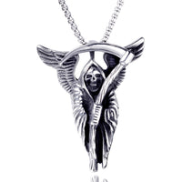 Stainless Steel Sickle Death Devil Ghost Skull Man Men Necklaces Chain Pendants Punk Rock for Male Boy Fashion Jewelry Gift
